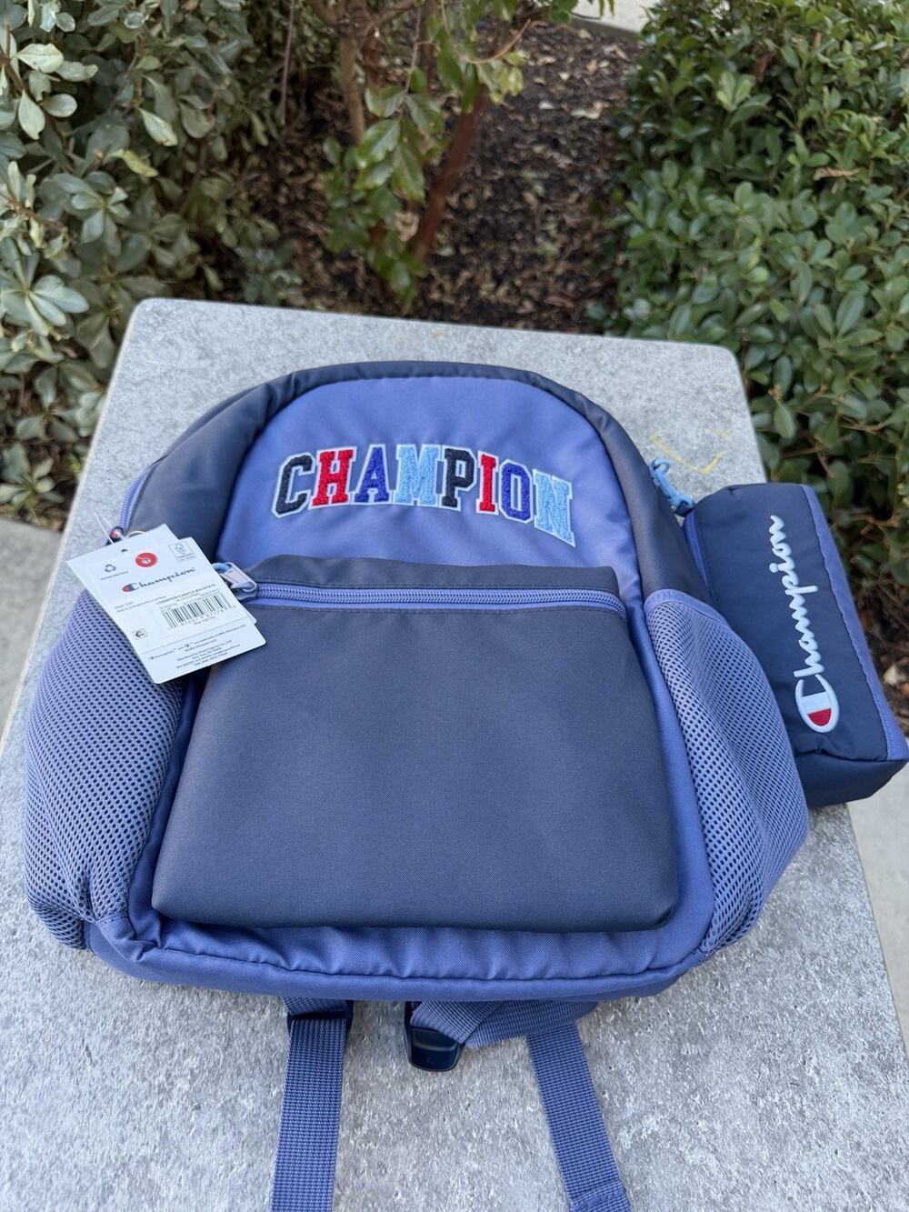 Champion Unisex 18" Campus Backpack Blue Combination Padded Laptop Sleeve Bag